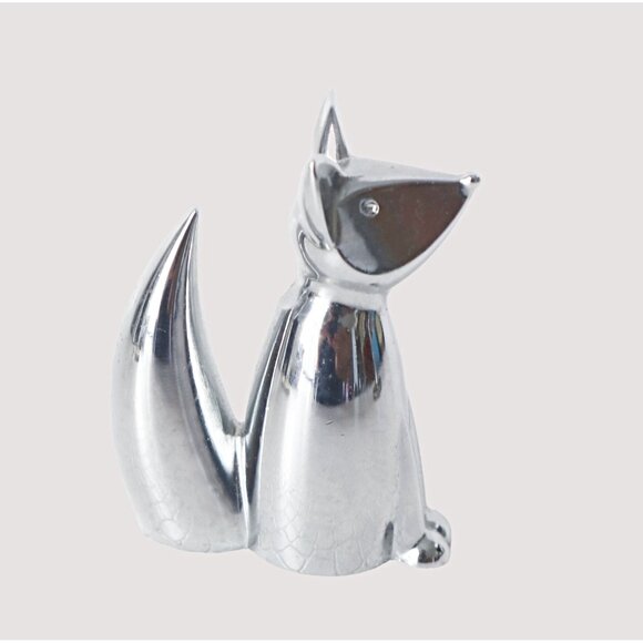 Vintage Silver Toned Animal Ring Holders Cat Giraffe & Fox Lot - Picture 7 of 8